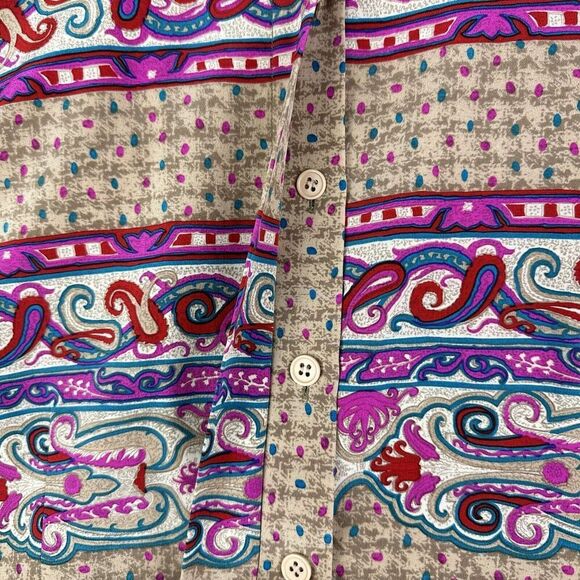 Vintage Anne Crimmins for Umi Blazer Womens 16 Abstract Paisley Print Silk Lined - Picture 5 of 11